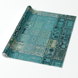 Papier Cadeau Turquoise bleu MVB - FauxGlass -Papier d'enveloppe