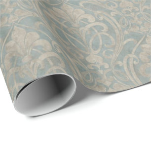 Papier Cadeau Turquoise Damas