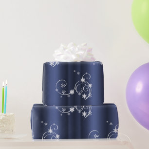 Papier Cadeau Turquoise métallique, Fils blancs Noël