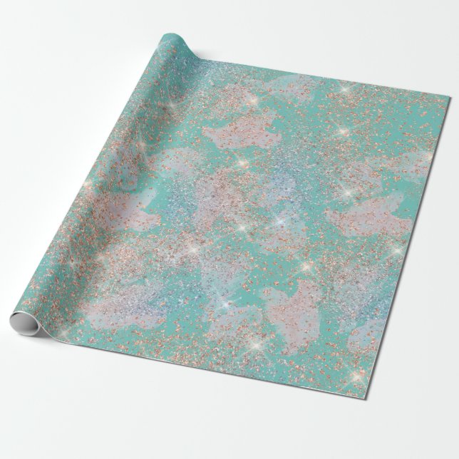 Papier Cadeau Turquoise Toutes les Occasions Parties scintillant (Déroulé)