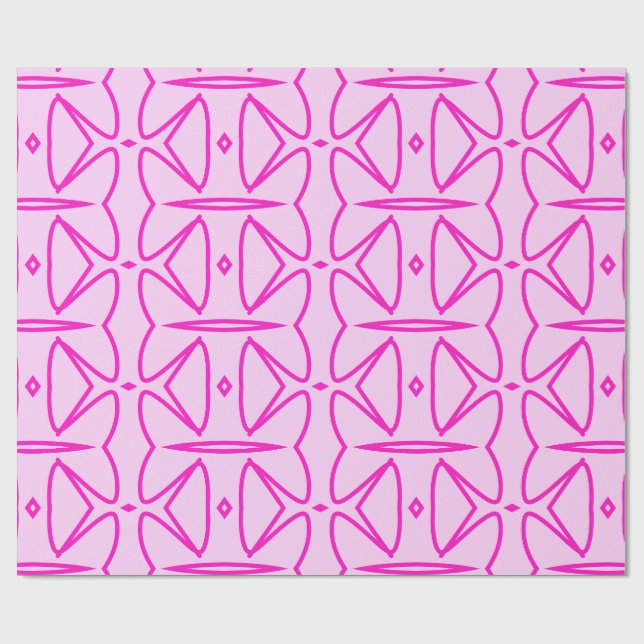Papier Cadeau Two Toned Pink Pattern Wrapping Paper (Plat)