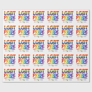 Papier Cadeau Typographie arc-en-ciel de la fierté LGBT