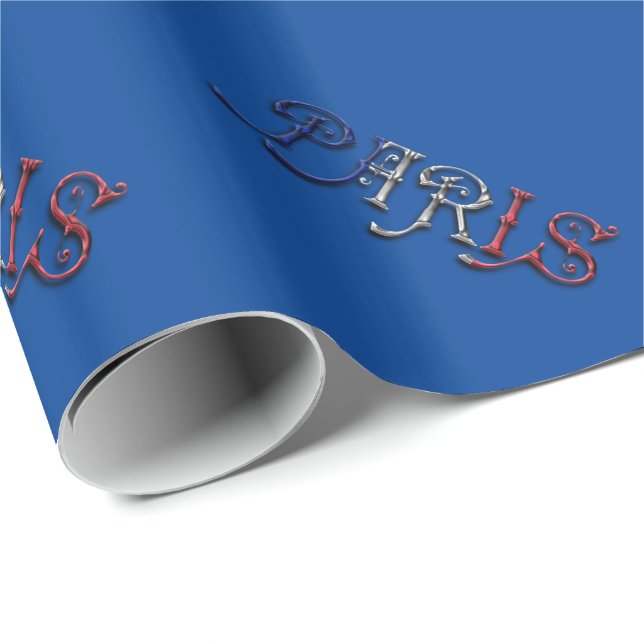 Papier Cadeau Typographie de Paris France (Coin rond)