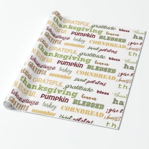 Papier Cadeau Typographie de Thanksgiving