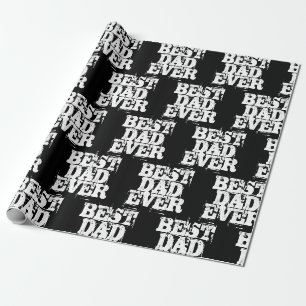 Papier Cadeau Typographie du meilleur père noir robuste