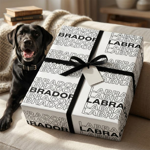 Papier Cadeau Typographie Graphique Moderne Gras Labrador