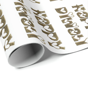 Papier Cadeau Typographie mignonne de salutation heureuse de