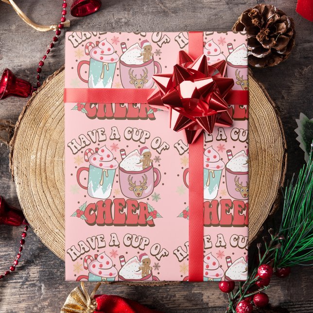 Papier Cadeau Typographie rétro des années 70 mignonne Holiday C (Créateur téléchargé)