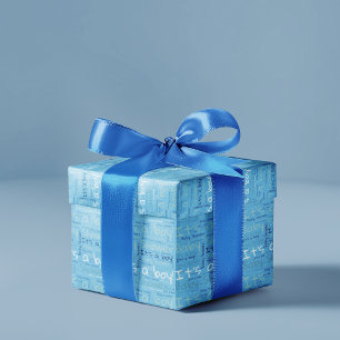Papier Cadeau Typographie simple C'est un Baby shower garçon