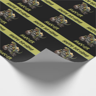 Papier Cadeau Tyrannosaurus Rex Dinosaur Moto Anniversaire