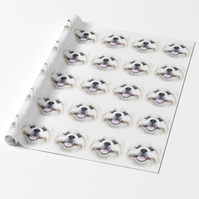 Papier Cadeau Tzu de sourire de shih (Déroulé)