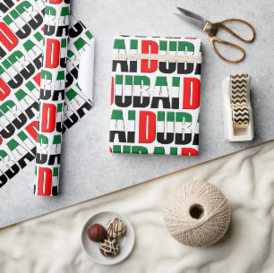 Papier Cadeau UAE Émirats Arabes Unis Drapeau couleurs Dubaï