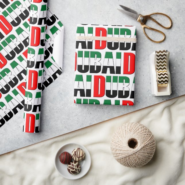 Papier Cadeau UAE Émirats Arabes Unis Drapeau couleurs Dubaï (Artisanat)