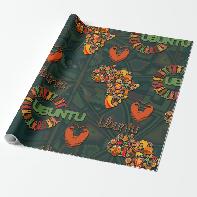 Papier Cadeau Ubuntu - Je le suis parce que nous le sommes. (Déroulé)