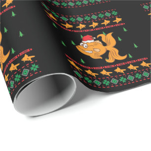 Papier Cadeau Ugly X-Mas Poisson rouge Noël