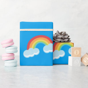 Papier Cadeau Un arc-en-ciel mou avec un Motif nuageux