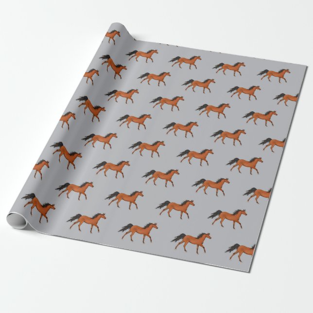 Papier Cadeau Un beau papier d'enveloppement de cheval (Déroulé)