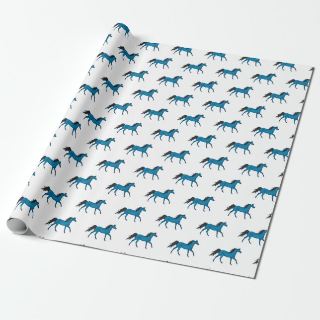 Papier Cadeau Un beau papier d'enveloppement de cheval (Déroulé)