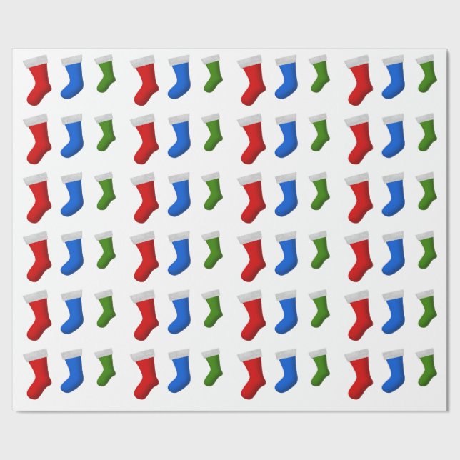 Papier Cadeau Un bon nombre de bas de Noël (Plat)