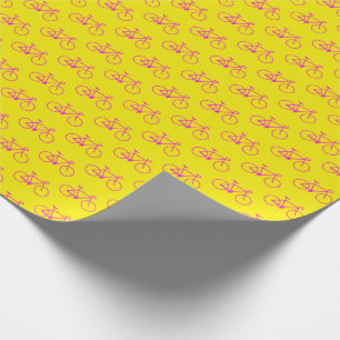 Papier Cadeau Un bon nombre de formes magenta de bicyclette sur
