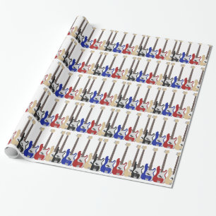 Papier Cadeau Un bon nombre de guitares, enveloppe de cadeau