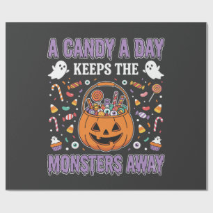 Papier Cadeau Un bonbon par jour Halloween T Shirt Design