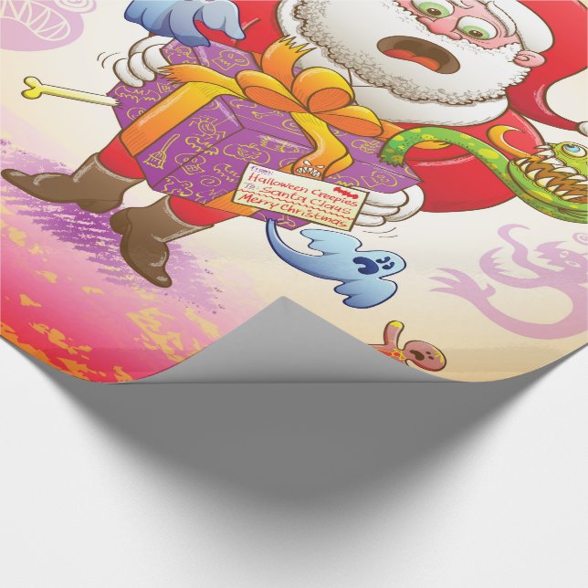 Papier Cadeau Un cadeau de Noël de Halloween Creepies à Père (Coin)