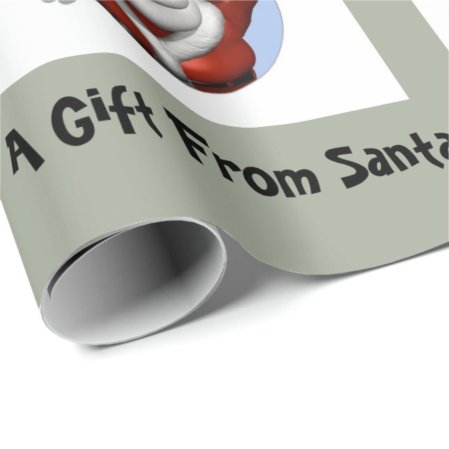 Papier Cadeau Un cadeau de Père Noël (Coin rond)