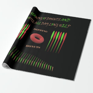 Papier Cadeau Un cadeau d'Haloween noir amusant avec du texte
