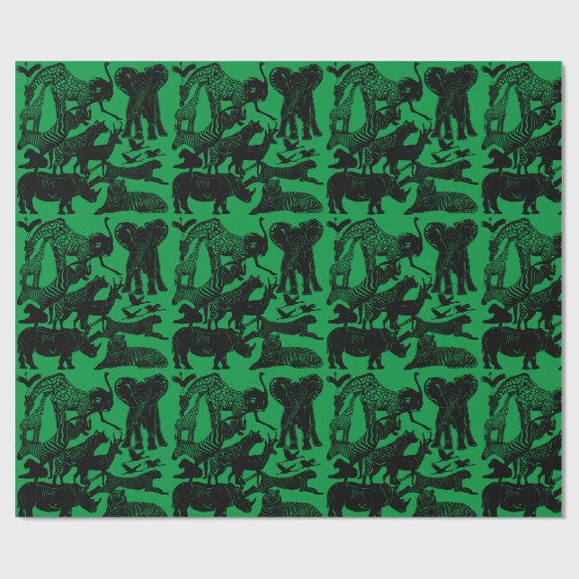 Papier Cadeau Un cadeau unique pour les animaux africains (Plat)