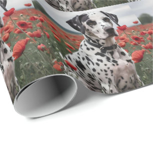 Papier Cadeau Un Chien De Dalmation Très Beau Dans Le Champ De P