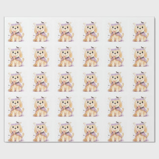 Papier Cadeau Un chiot mignon, c'est si mignon pour Halloween