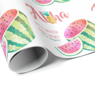 Papier Cadeau Un dans un Melon Tropical Watermelon Rose