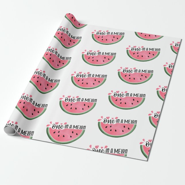 Papier Cadeau Un Dans Un Melon Watermelon Anniversaire Personnal (Déroulé)