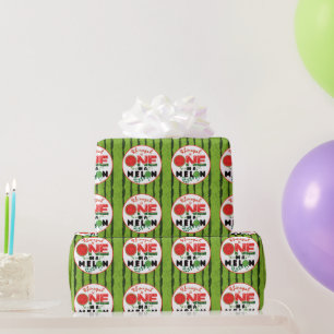 Papier Cadeau UN dans un Melon Watermelon Premier anniversaire