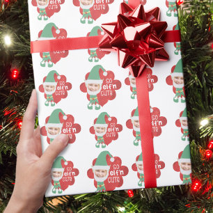 Papier Cadeau Un Elfe de Noël, une photo si ELFn CUTE dit