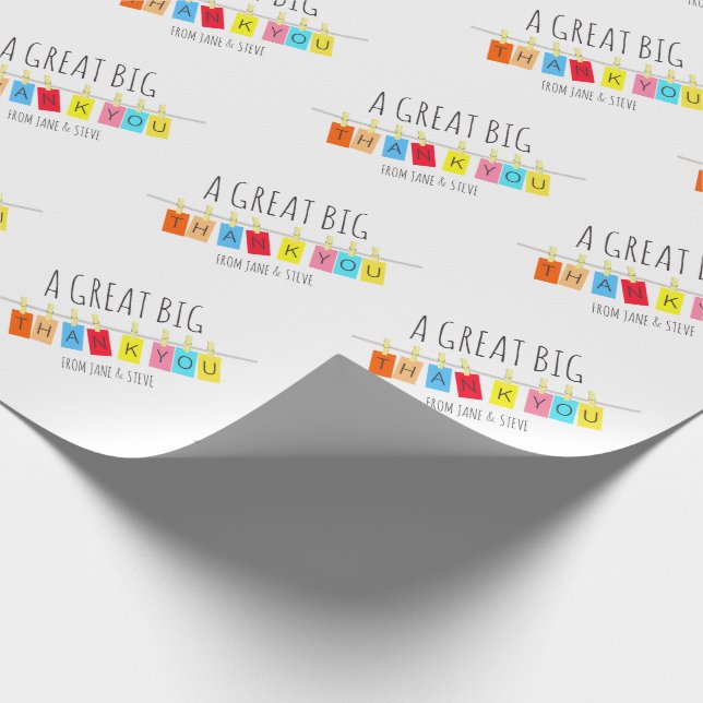 Papier Cadeau Un grand Merci, un joli coup de pouce. (Coin)