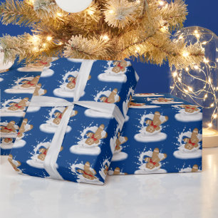 Papier Cadeau Un homme en pain d'épices de Noël dans le lait