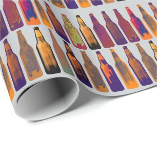 Papier Cadeau un motif de bouteilles (bière)