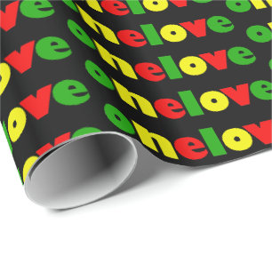 Papier Cadeau Un Motif de typographie colorée aux couleurs d'une
