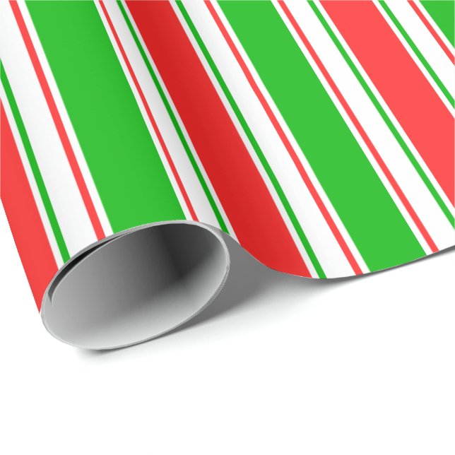 Papier Cadeau Un Motif vert, blanc, rouge inspiré par Noël (Coin rond)