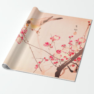 PAPIER CADEAU UN OISEAU JAPONAIS SUR UN LIVRE D'ENTREPRISE