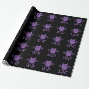 Papier Cadeau Un Petit Bébé Drôle Petit Bébé Bat Pun Dark BG