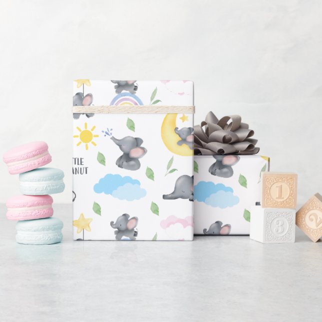 Papier Cadeau Un petit cacahuète est sur le chemin Baby shower d (Baby Shower)