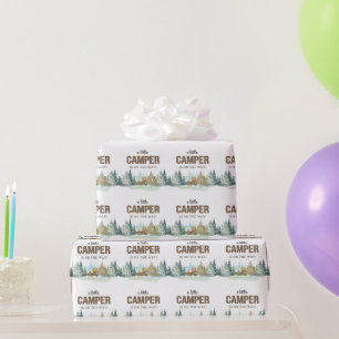 Papier Cadeau Un Petit Camper Baby shower Rustique En Bois