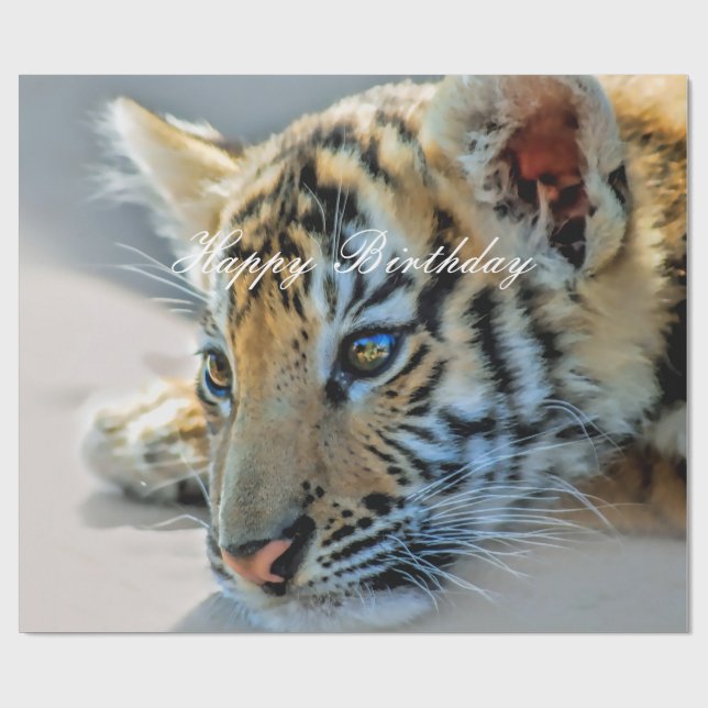 Papier Cadeau Un petit tigre mignon (Plat)