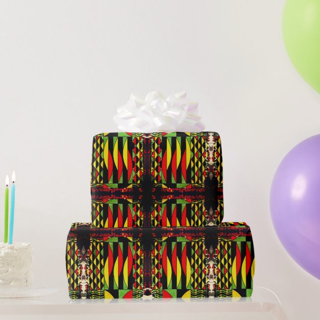Papier Cadeau Une Bouffée De Couleurs Africaines Enveloppant Le  (Cadeaux de fête)