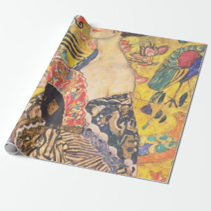 Papier Cadeau Une Dame Avec Gustav Klimt, Fan
