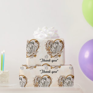 Papier Cadeau "Une Embrasse Au Coeur"