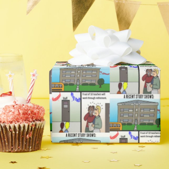 Papier Cadeau Une étude récente Papier d'enveloppement de retrai (Fête d'anniversaire)